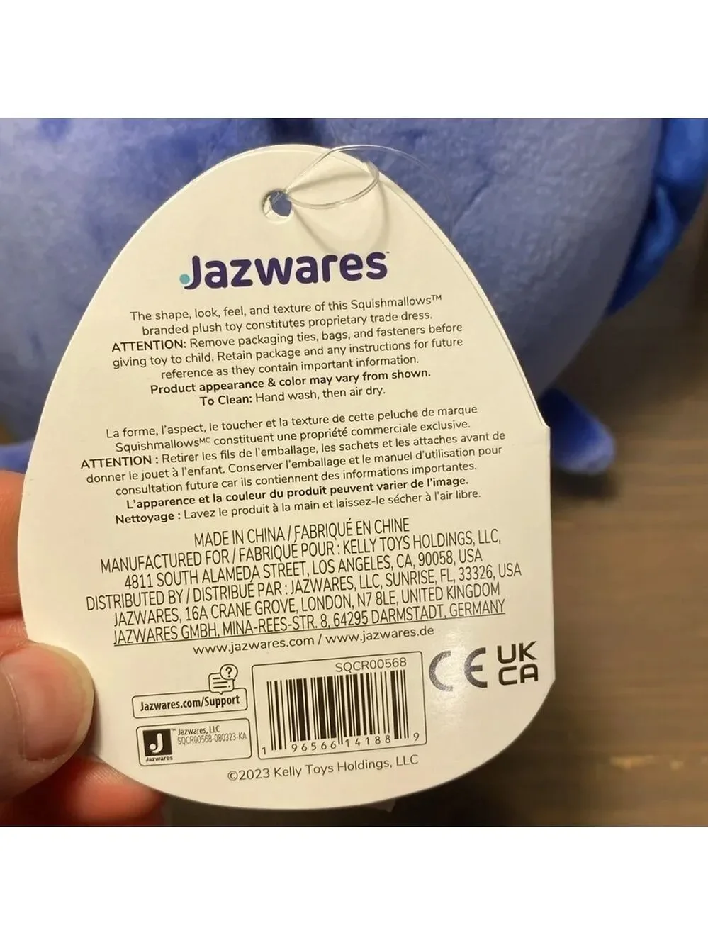 Squishmallows Swish the Swordfish 8” Plush Blue Yellow Sea Life NWT